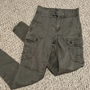 American Eagle Super High Rise Jegging Stretch Cargo Skinny Pants Green Size 00